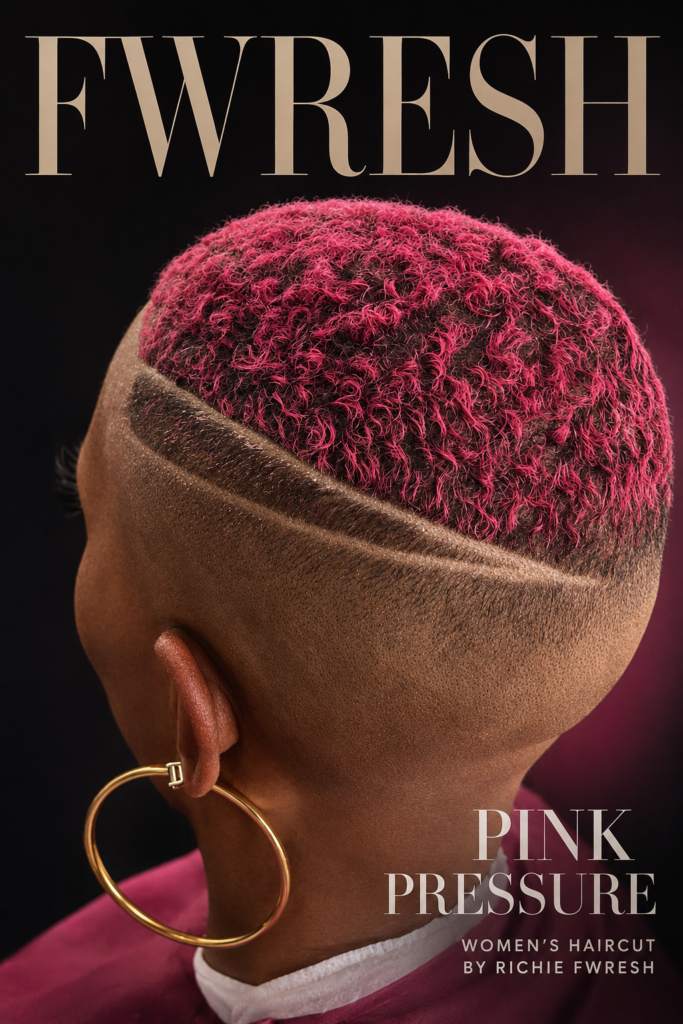 Bold Pink Pressure haircut transformation