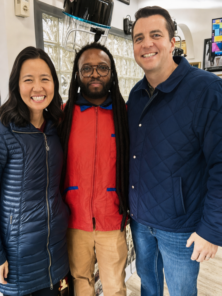 Community event at FWRESH Barbershop